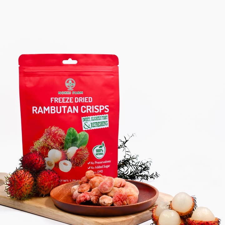 Nokki Farm - Wholesale Dried/Dehydrated Fruit - NOKKI FARM Freeze Dried Rambutan Crisps - No Added Sugar2