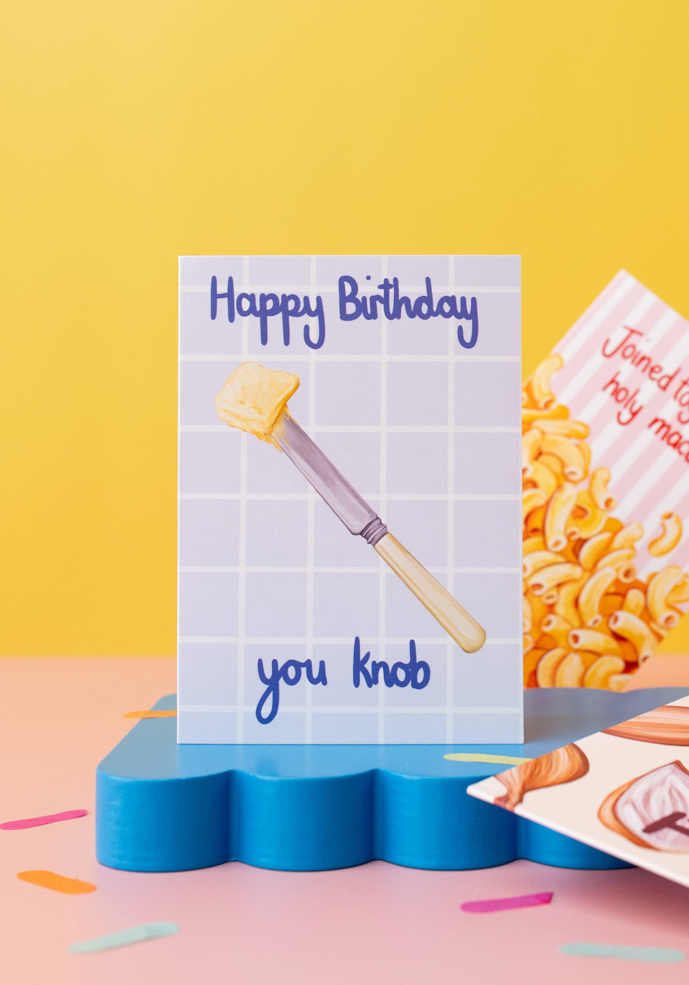 Katie Tinkler illustration – wholesale Birthday card – Happy Birthday You Knob Funny Butter Birthday Greeting Card1