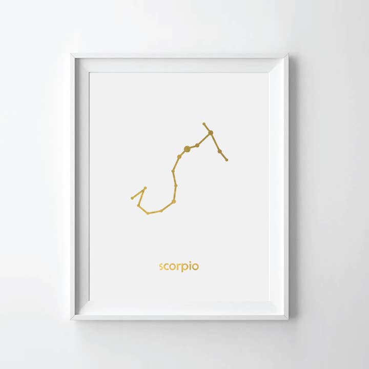 Constellation - Impression sur feuille dorée Scorpion pour la vente par Uyeno Miyoshi