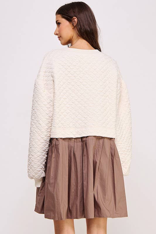 JADE BY JANE – Großhandel Kleid – Damen – LANGÄRMLIGES PLISSEE-ROCKKLEID AUS BAUMWOLLE13