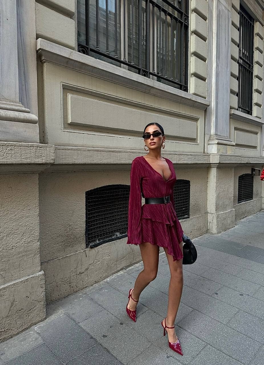 Standpoint Top - Wholesale Dress - Women's - The Bella Pleated Mini Dress – 100614