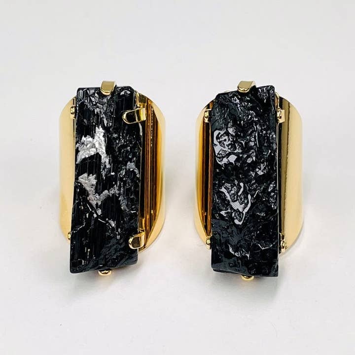 Rock Paradise - Wholesale Cocktail/statement ring - Black Tourmaline Crystal Ring6
