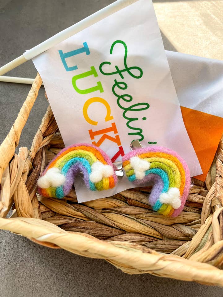 Pastel Rainbow Felt Shape Hair Clip for wholesale by Made With Magic