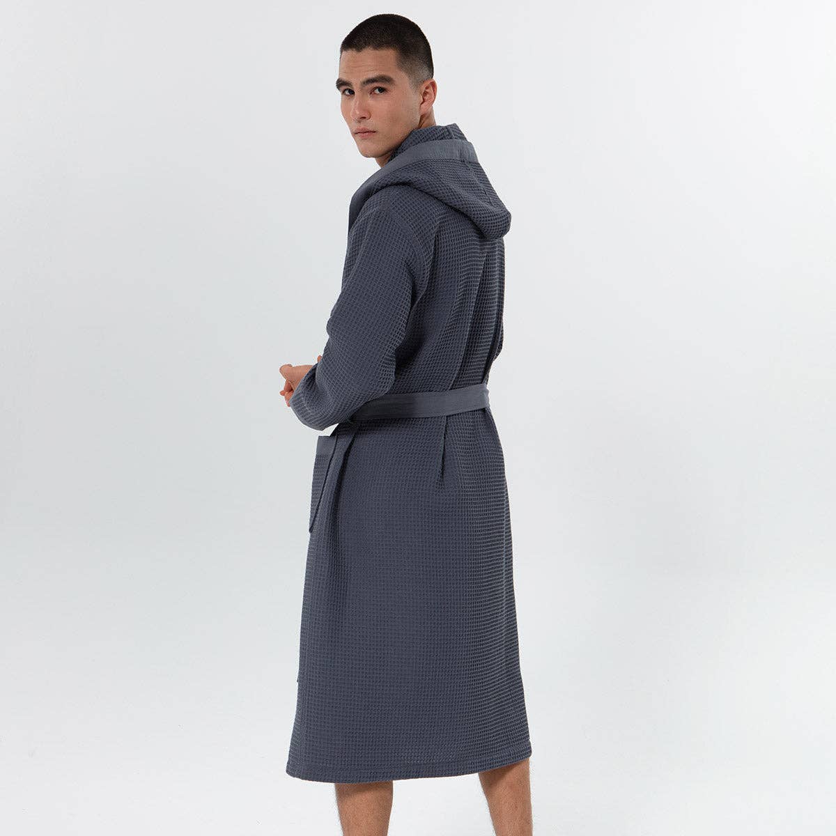 SEYANTE - Wholesale Robe - Men's - Men's Hooded Turkish Cotton Waffle Robe21