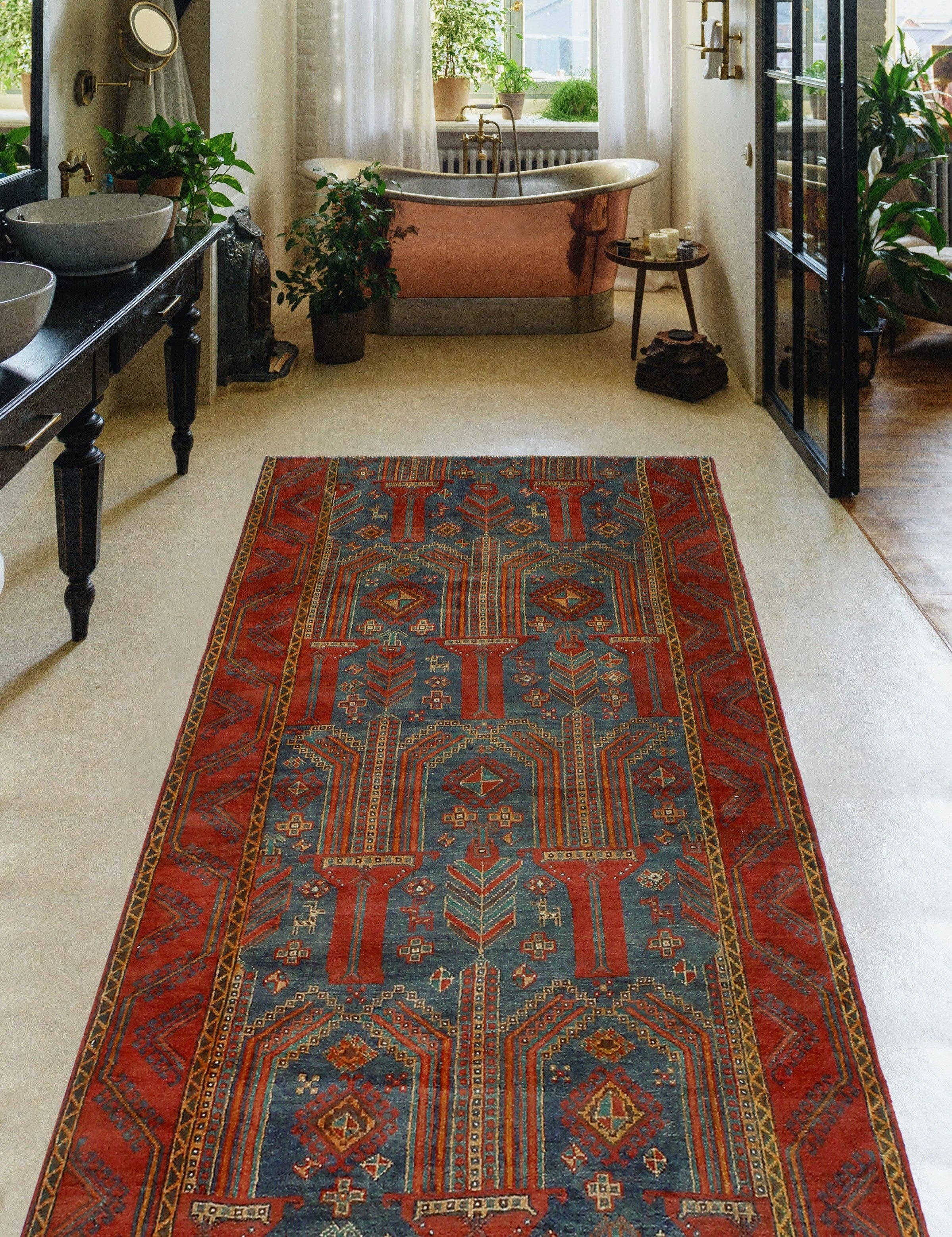 Noori Rug - Wholesale Area rug - Fine VTG Maryanne Navy/Red Rug, 3'6" x 6'11"7