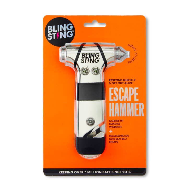 BLINGSTING - Vente Outil de bricolage - Marteau d'évacuation d'urgence | Argent métallique3