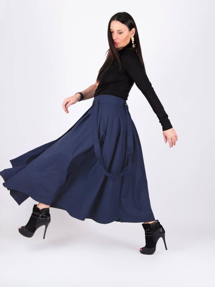 Jupe longue bleu foncé Zefira pour la vente par EUG fashion