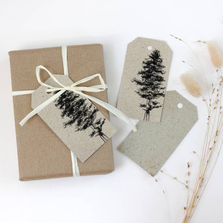 NOA Papeterie - Wholesale Gift Tag - Gift tag made of grass paper, white fir2
