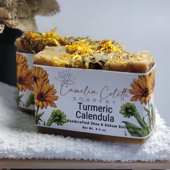 Sabonete Calêndula Curcuma por atacado de Camelia Colette Soapery, LLC