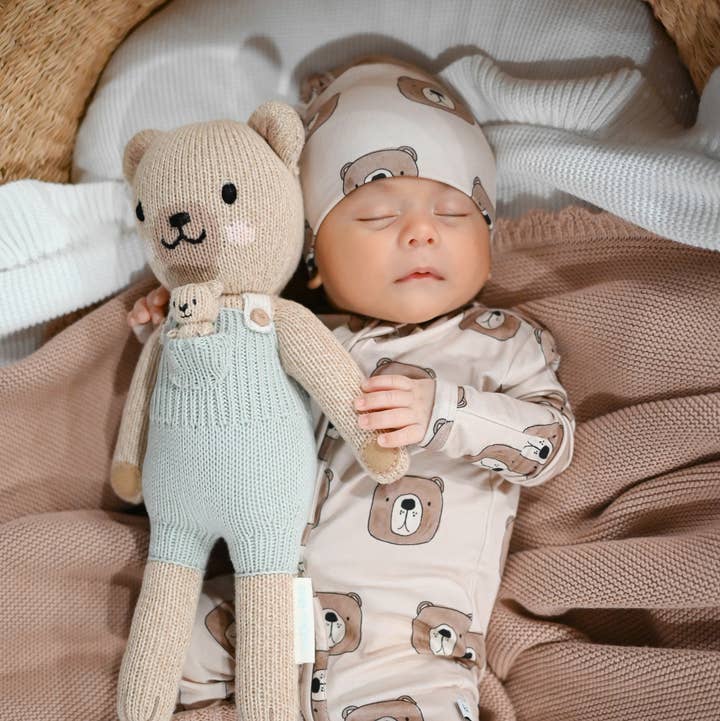 Zipper Romper - Brown Bear for wholesale by Harp Angel Boutique