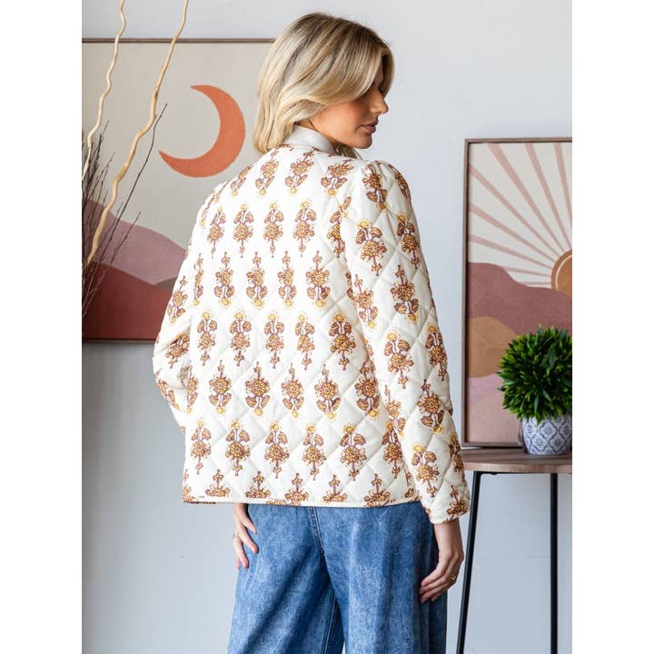 Veveret - Wholesale Jacket - Women's - Floral Quilt Front Ribbon Jacket6