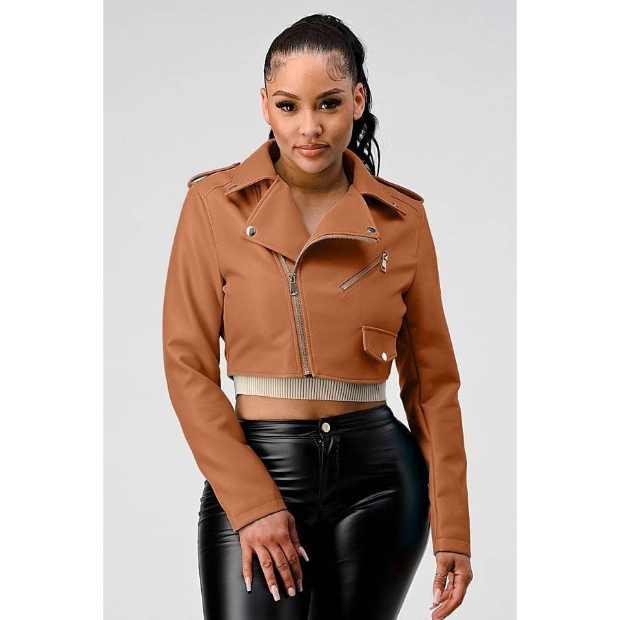 Black Pearl Clothing - Wholesale Jacket - Women's - SLEEK AND SASSY CROP JACKET
6