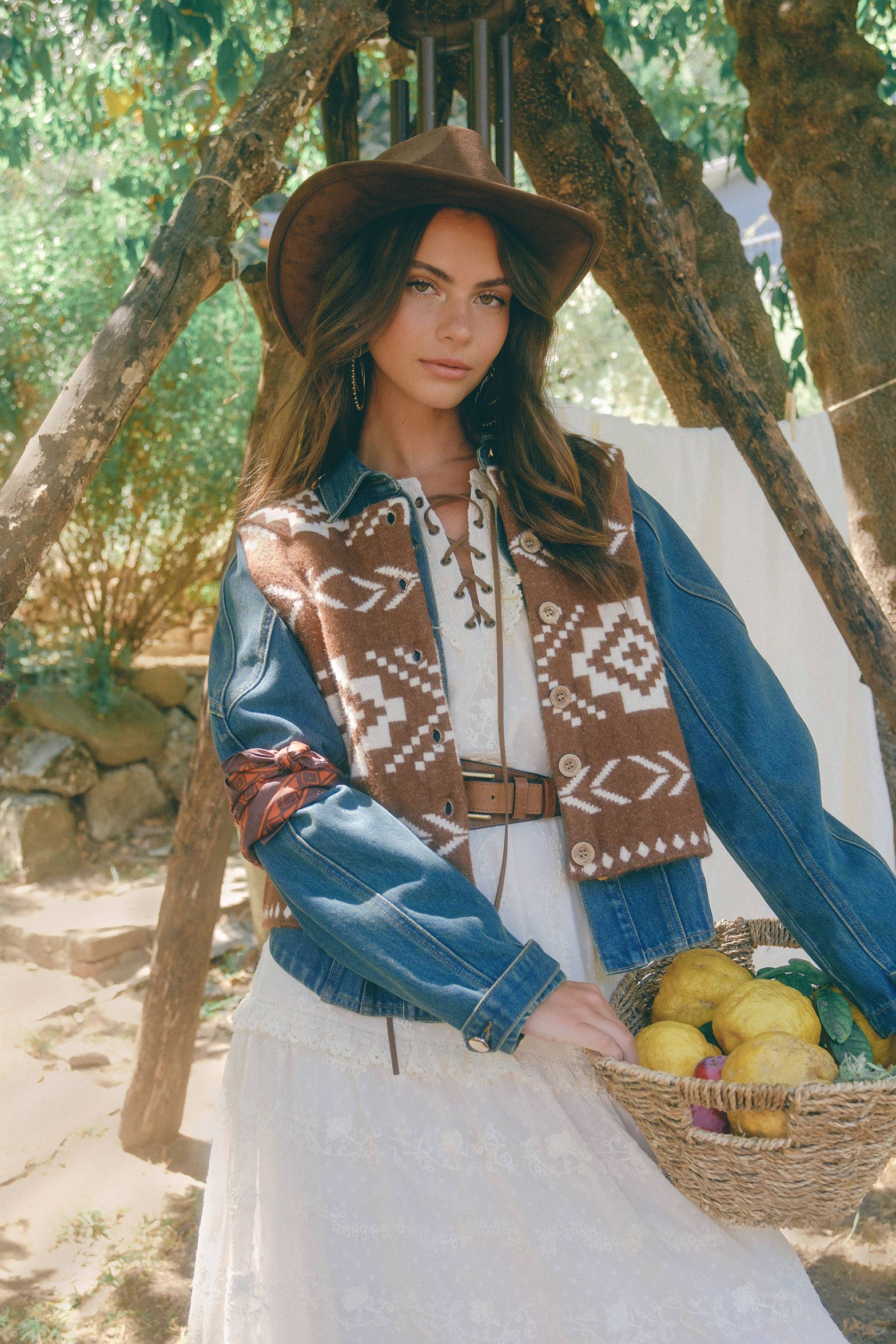 Listicle - Wholesale Sweater Vest - Women's - Southwestern Button-Up Vest LSW097721