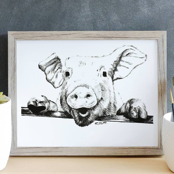 Söt gris konsttryck för wholesale av MeerCatArt