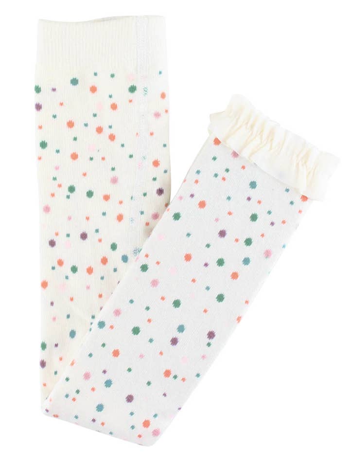 Off White Girls Spotty Dots Patterned Footless Ruffle Tights for wholesale on Faire