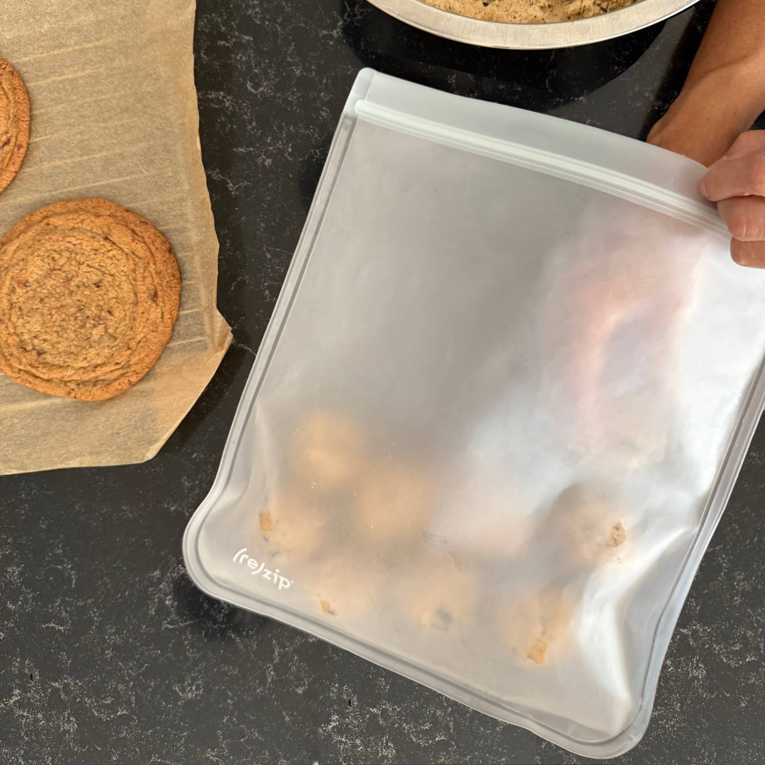 Rezip Co. - Wholesale Food Storage Wrap/Bag - Reusable Flat Gallon Storage Bags - Clear - 3 Pack1