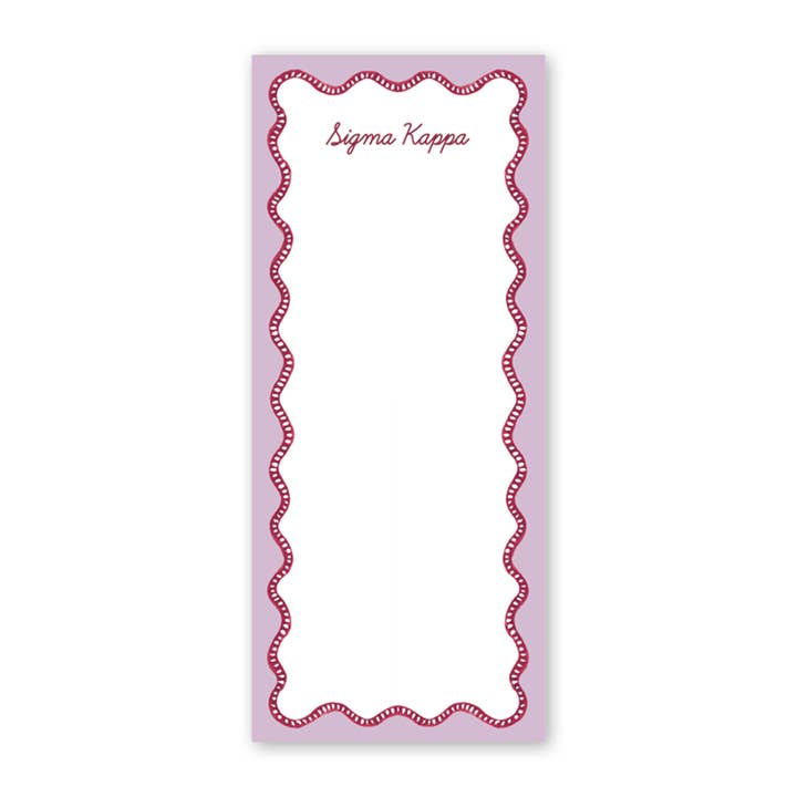 Sigma Kappa Blumenwagen Muschel Griechischer Dünner Notizblock für den Großhandel von Dogwood Hill