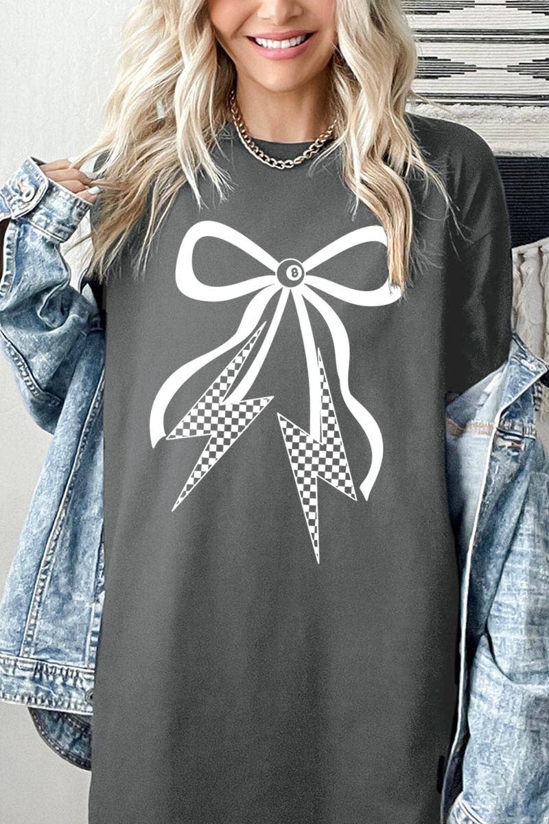 COLORBEAR - Wholesale T-Shirt (Graphic) - Women's - Lightning Bolt Bow Graphic Plus Heavy Cotton Tee14