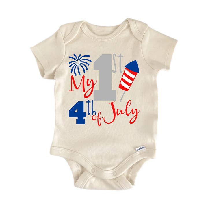 North Fork Forager LLC - Wholesale Bodysuit (Non-Footed) - Baby - My 1st 4th Of July - Baby Boy Girl Clothes Infant Bodysuit Funny Cute