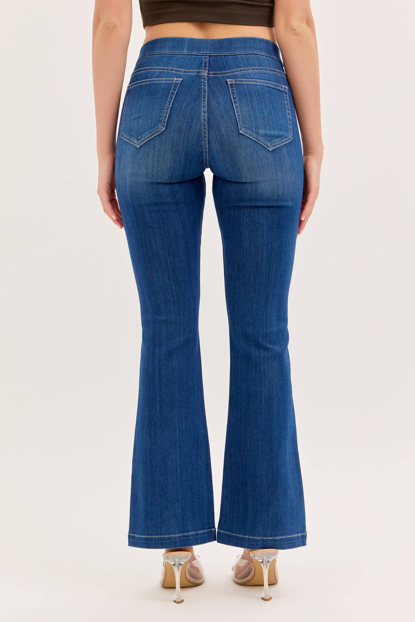 Cello Jeans - Wholesale Jeans - Women's - Dark Wash Flared Jegging [Ab35324DK-30]3
