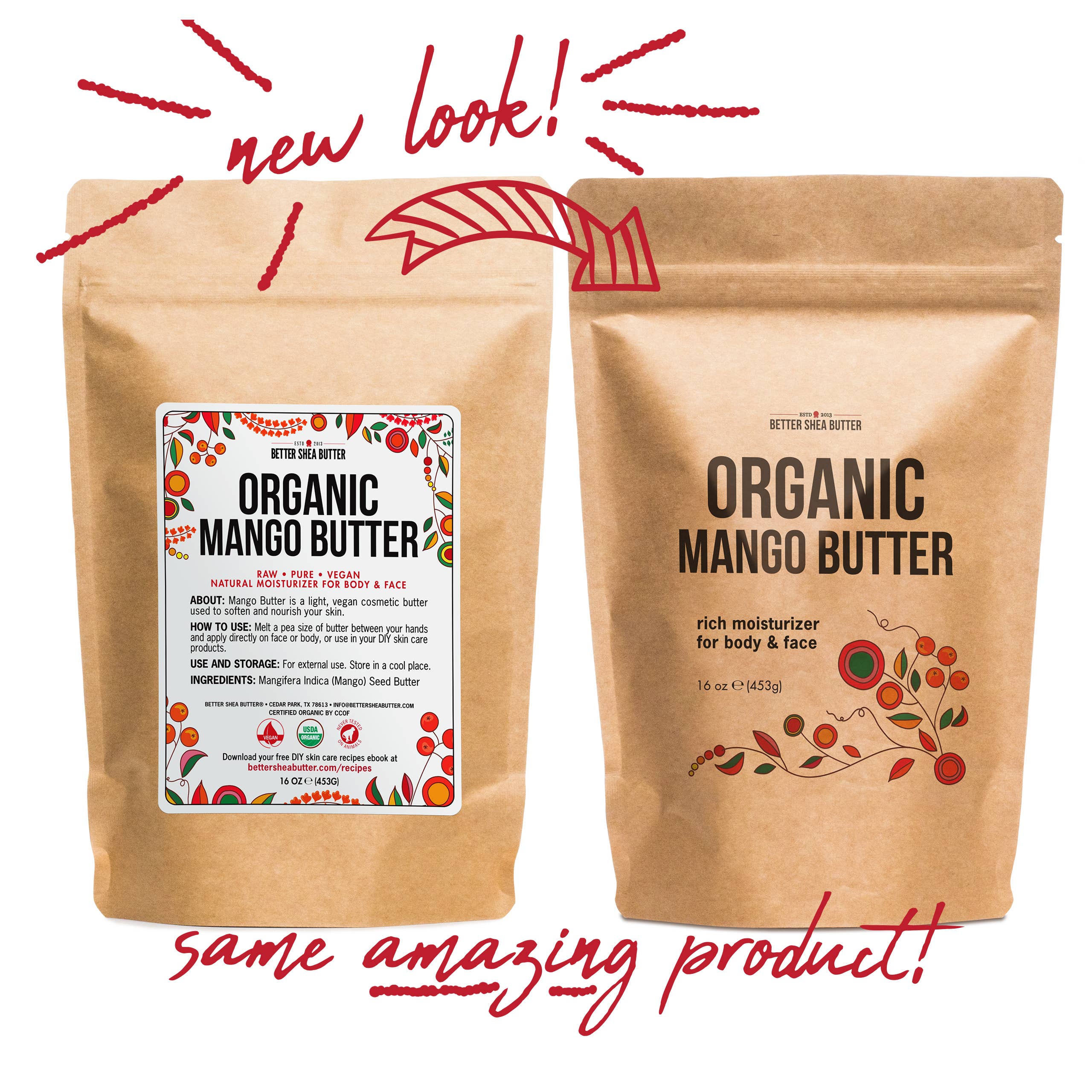 Better Shea Butter - Wholesale Hand & Body Lotion - Organic Mango Butter - 1 lb Block4