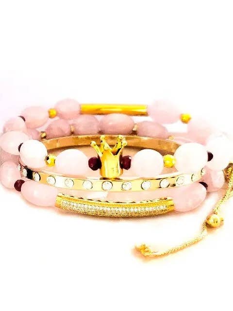 Ensemble de bracelets en morganite et rubis pour la vente par L. Styles, LLC