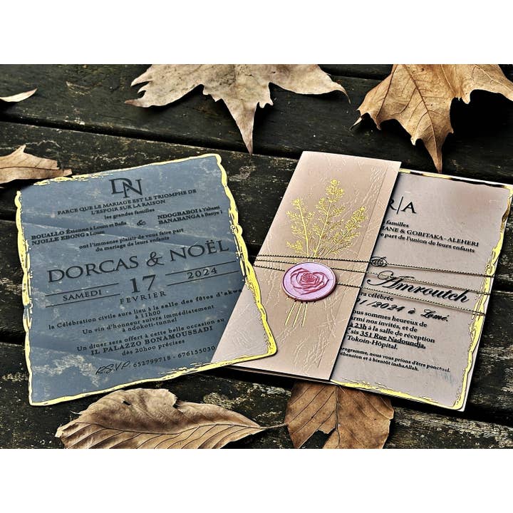 Invitations de mariage et de quinceañera personnalisées en acrylique pour la vente par Faire Part Cards