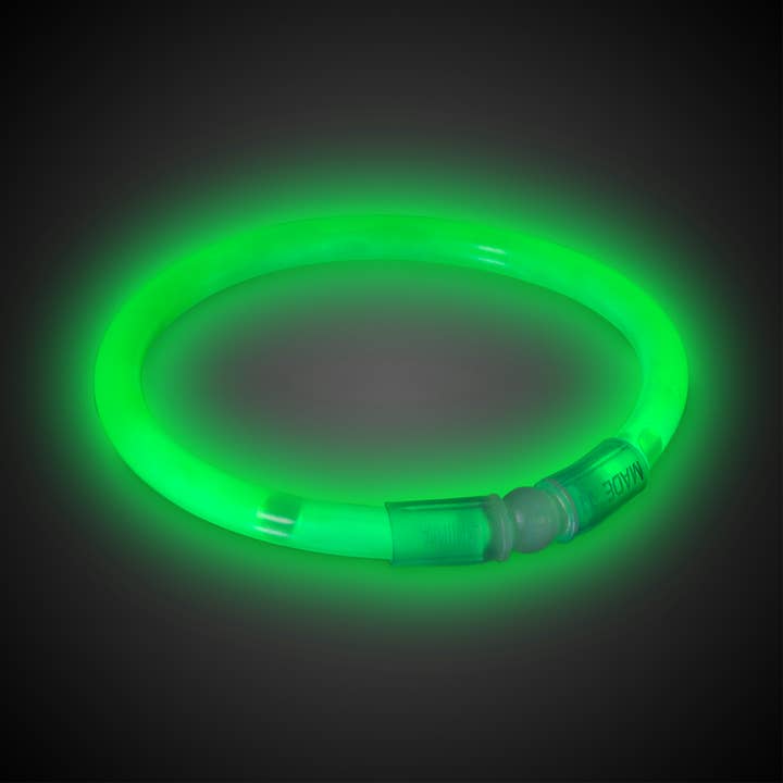 Windy City Novelties - Wholesale Light-Up Toy - Kids & Baby - 3-Pack Supreme Glow 8" Green Bracelets - Party Favor/Prize