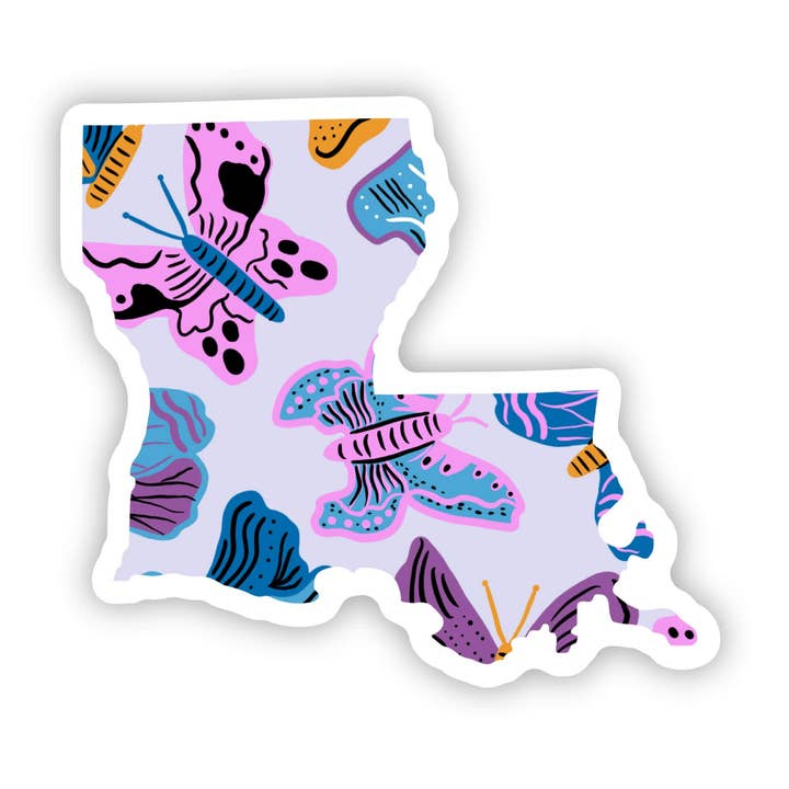 Louisiana Sticker - Moth & Butterfly for wholesale by Big Moods
