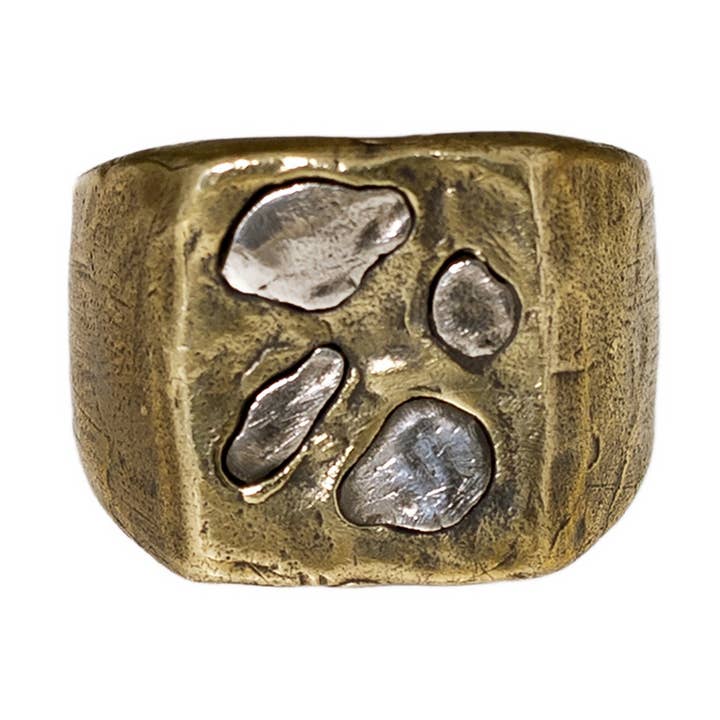 Stor Abstrakt Ring - Mässing med 925 Sterling Silver för wholesale av JewelryLab