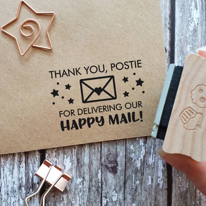 Skull and Cross Buns Rubber Stamps - Wholesale Rubber/Decorative Stamp - Thank You Postie Postman Envelope Happy Mail Rubber Stamp