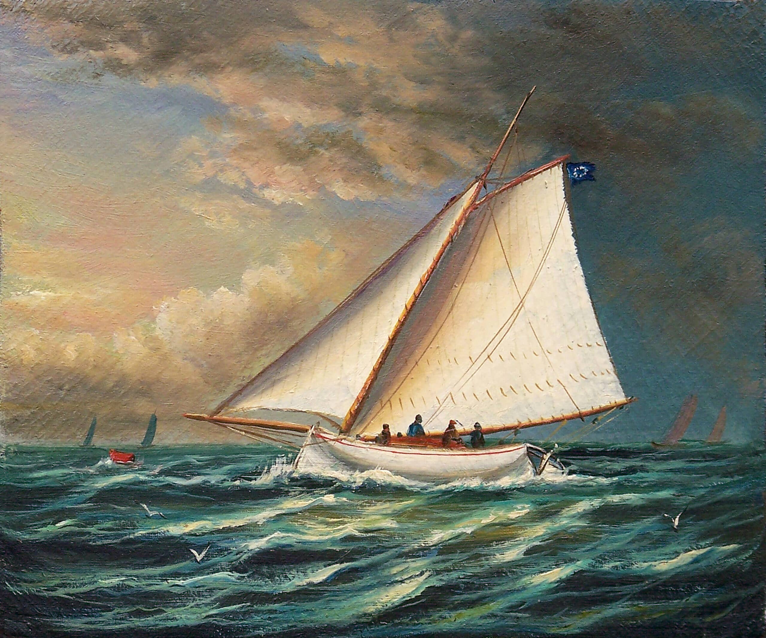 Madison Bay Co. - Historical Home Decor Reproductions - Wholesale Schilderen/Tekenen - Racing Boot Vintage Schilderij Afdruk op Canvas15