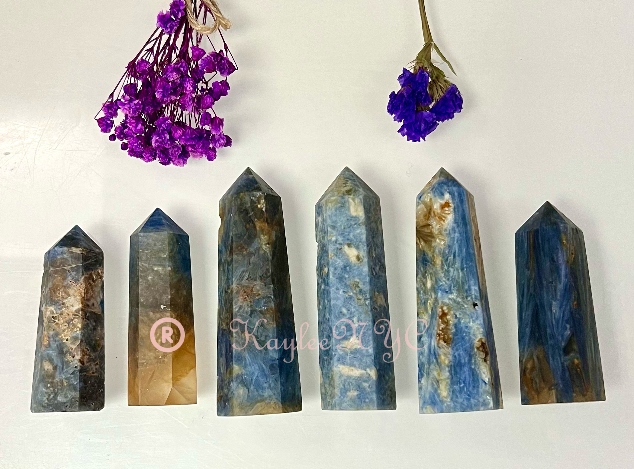 KayleeNYC - Wholesale Spiritual Stone/Crystal - Wholesale Lot 1 lb Natural Blue Kyanite Tower Obelisk Point3