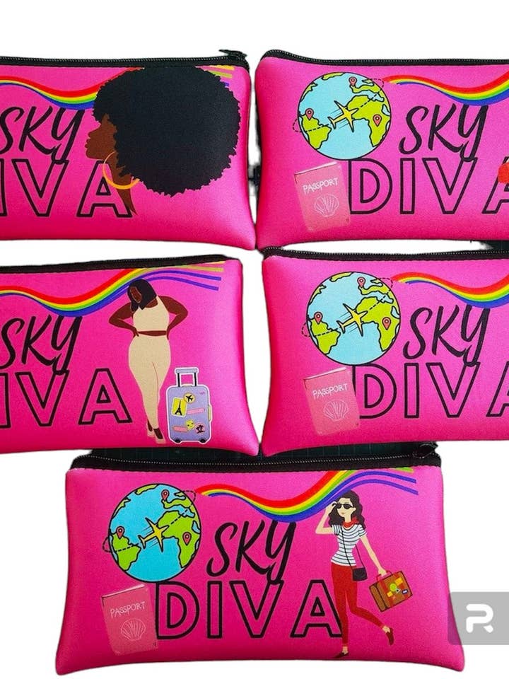 SKY DIVAAA ZIPPER BAG for wholesale by FUNNYBAGTAGS by Cukiegirl