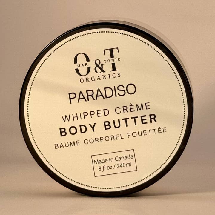Beurre corporel fouetté Paradiso 240 ml pour la vente par Oak & Tonic Organics