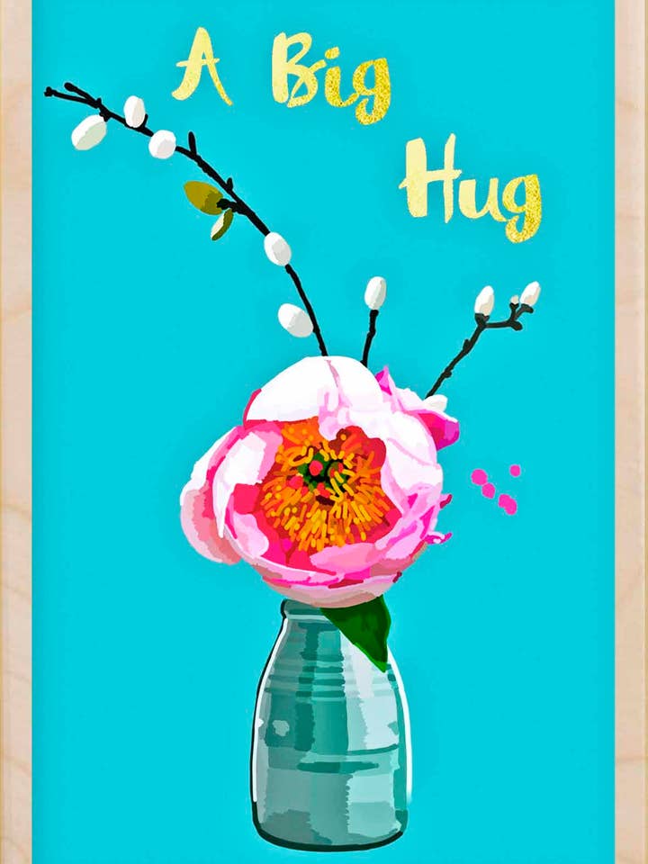 A Big Hug - Eco-friendly card for wholesale by THE WOODEN POSTCARD COMPANY