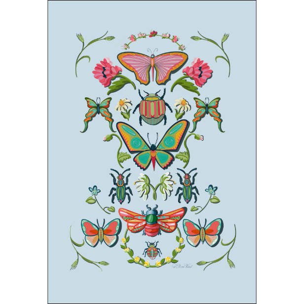 Fjärilar och skalbaggar Konsttryck för wholesale av Homeward Studio