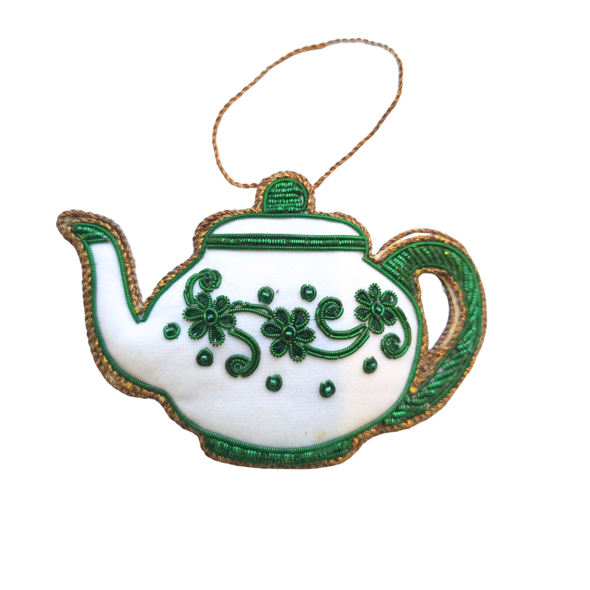 BoutiqueByMariam - Wholesale Ornament - Embroidered Velvet Tea Pot and Tea Cup Christmas Ornament3