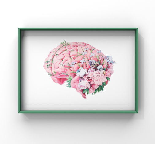 Trisha Thompson Adams - Wholesale Art Print - Floral Brain Flower Anatomy Art Print1