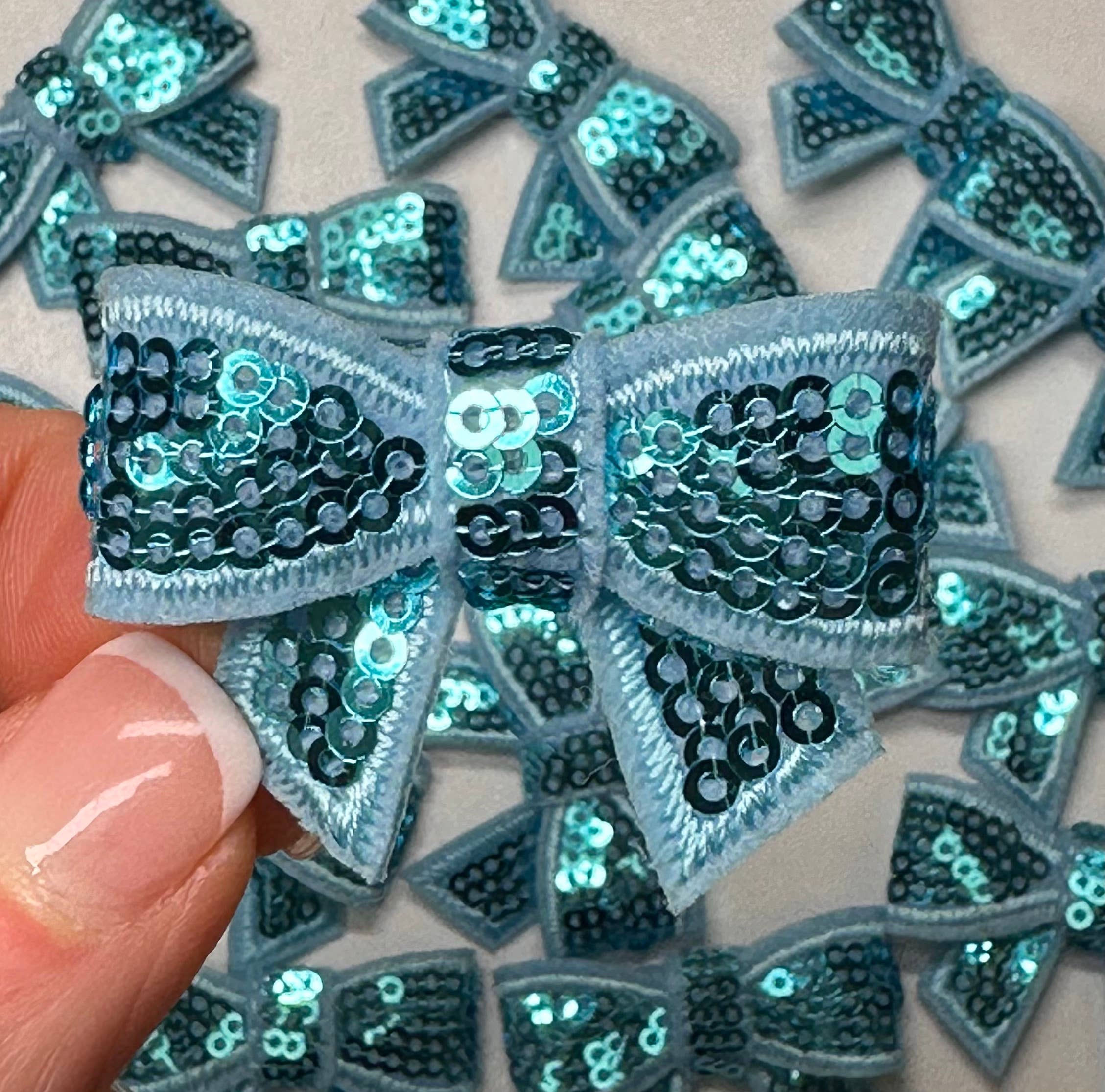 Aloe and Milk Boutique - Wholesale Hat Accessory - Women's - Sequin Bow Mini Patch, sequin patch, bow patch, cheer patch9