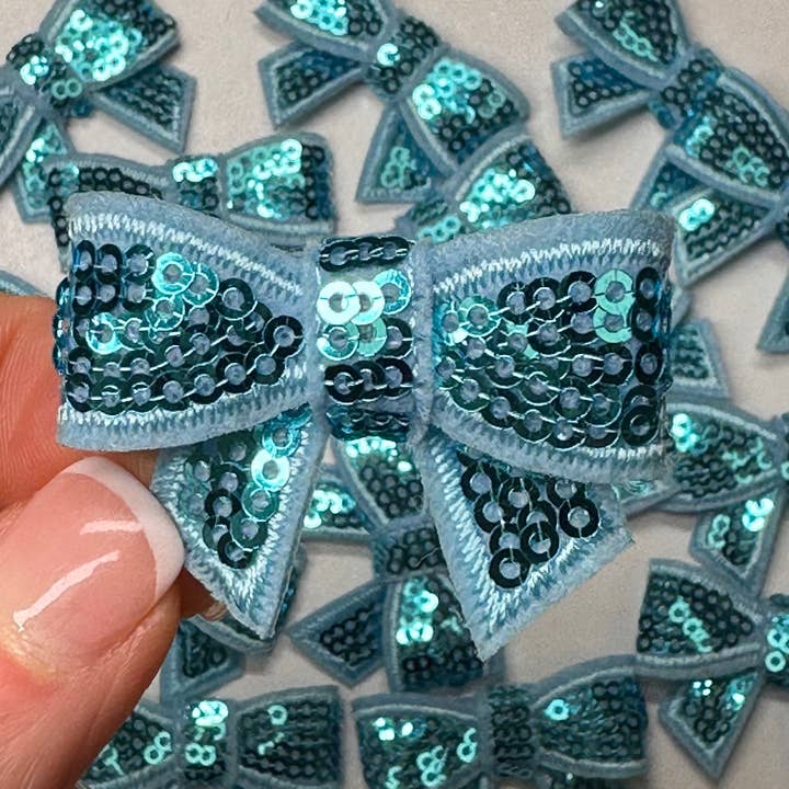 Aloe and Milk Boutique - Wholesale Hat Accessory - Women's - Sequin Bow Mini Patch, sequin patch, bow patch, cheer patch9