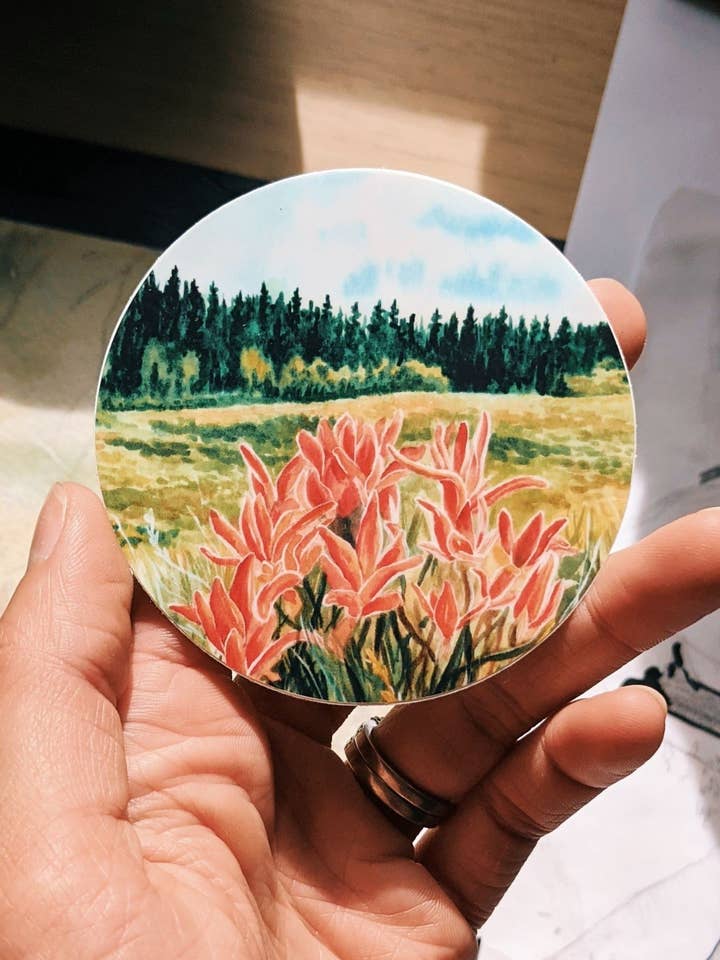 Colorado Wildflowers - autocollant en vinyle pour la vente par Kim Everhard Art