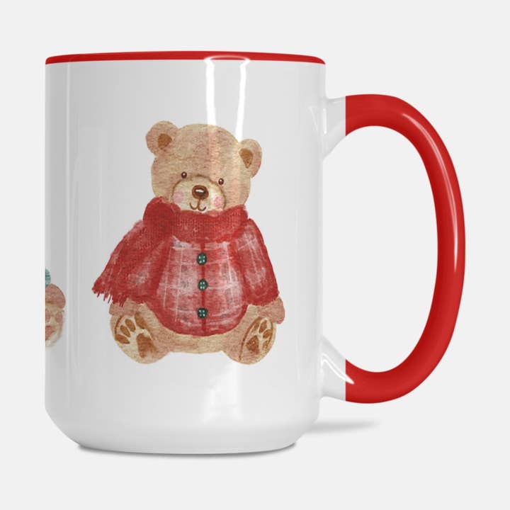 Tazza di ceramica natalizia con orsetti in maglione per la vendita all'ingrosso da parte di Vivie and Ash