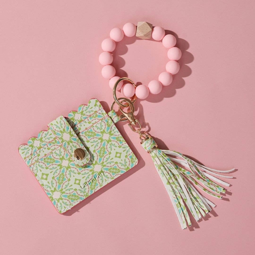 Laura Park Designs – wholesale Keychain bracelet – Lagos Blush Keychain Wristlet Wallet1