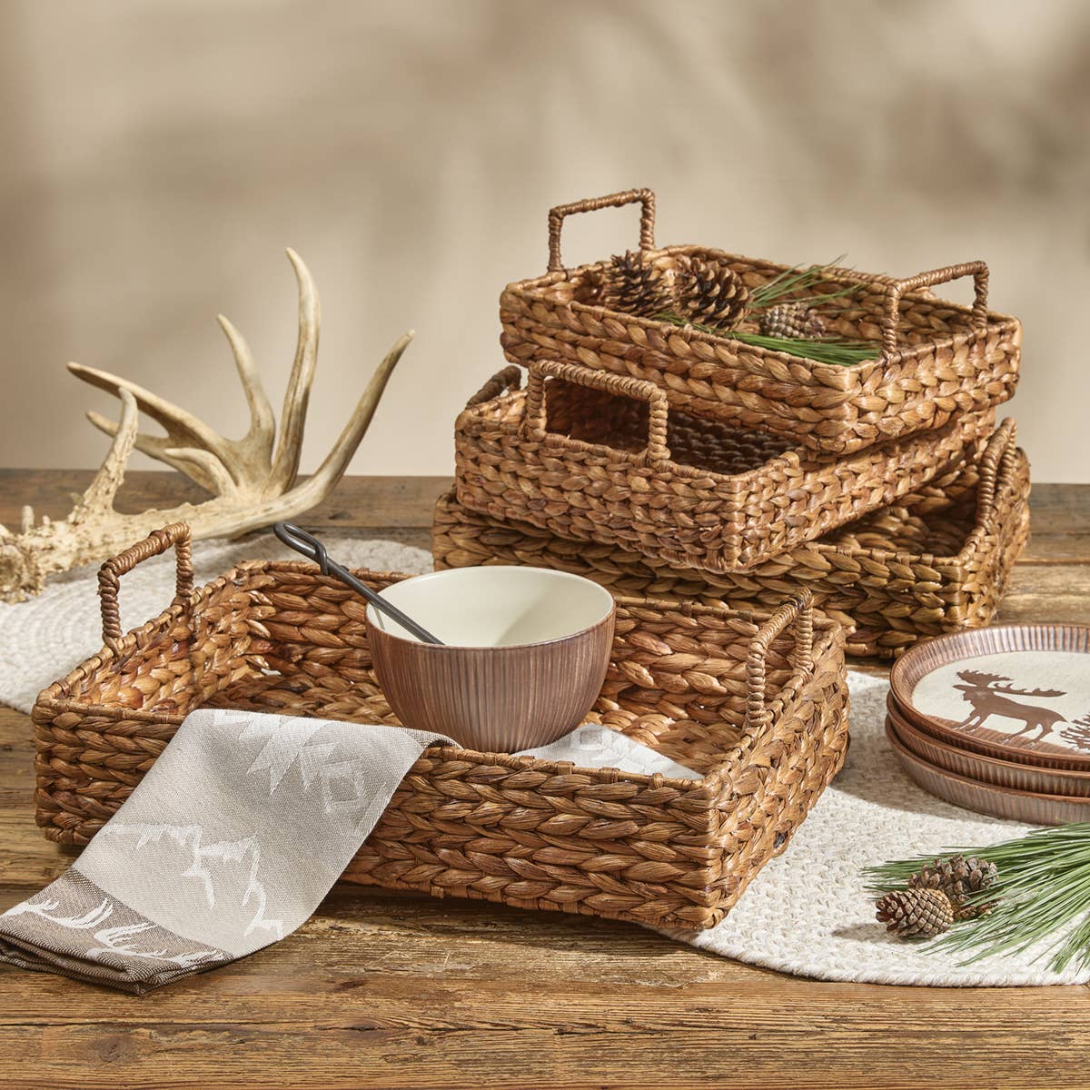 Split P - Wholesale Basket - Tray Baskets Set of 4 Honey4