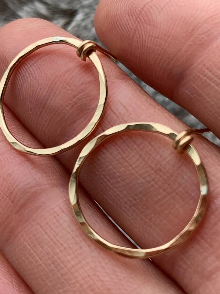 Hammered Hoop Stud Earrings for wholesale by Georgia Marie Designs