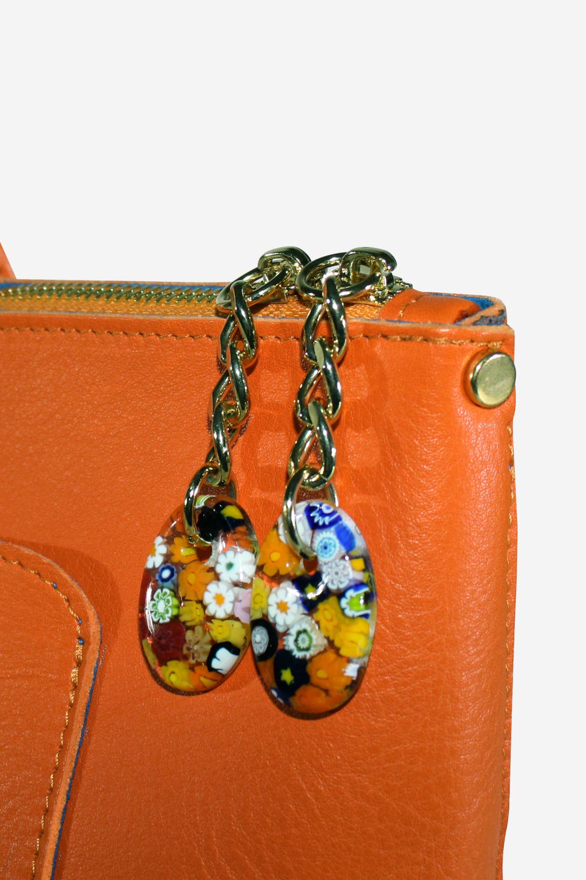Terrida - Wholesale Shoulder Bag - Women's - Venetian Leather Backpack with Murano Glass Pendant4
