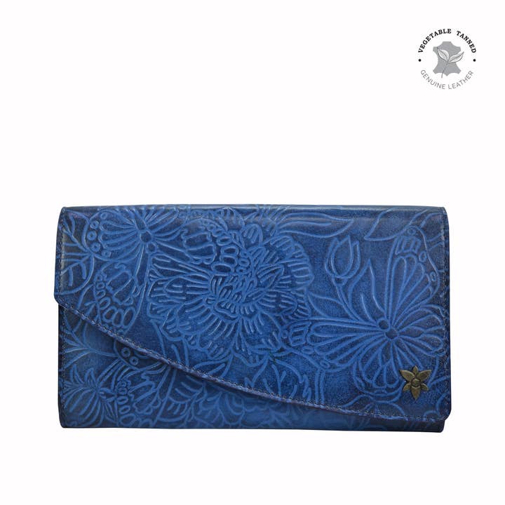 Hand-Painted Leather Accordion Flap Wallet - 1174 for wholesale by Anuschka | Vanya Lara (USA)