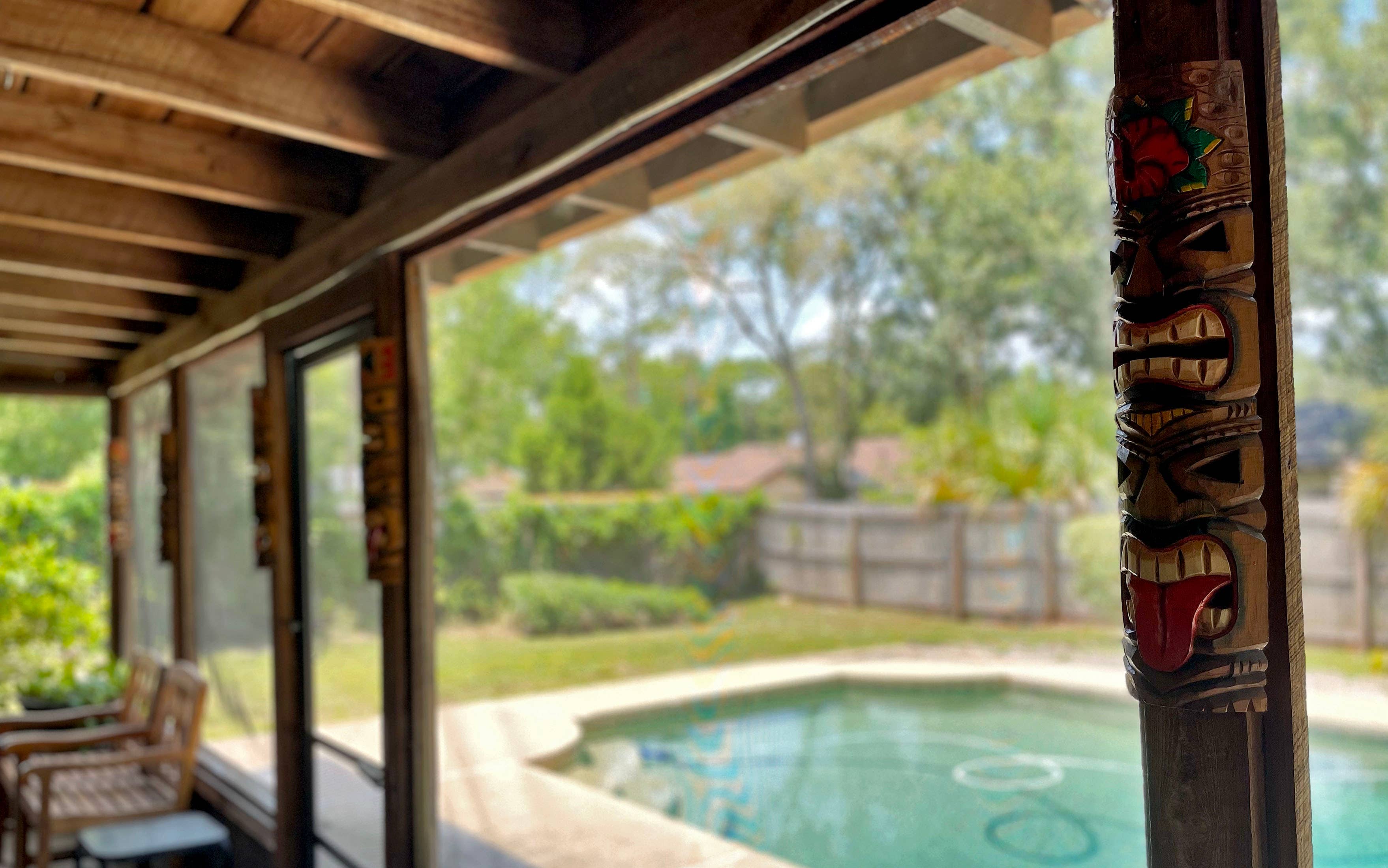 Zeckos - Wholesale Wall Accent - Set of 5 Hand Carved Double Tiki Mask Wall Hanging 24 Inch1