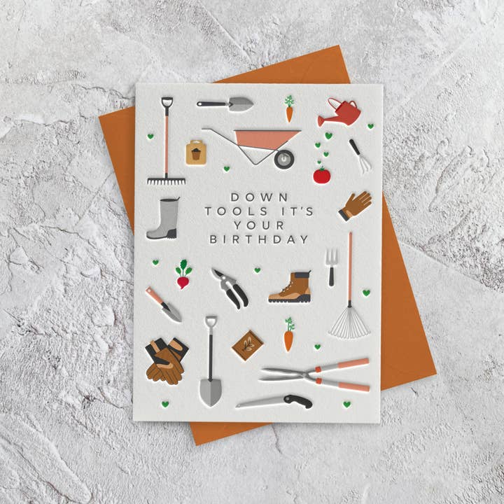 Heyyy Ltd - Wholesale Birthday Card - Gardening (Birthday) Letterpress Card